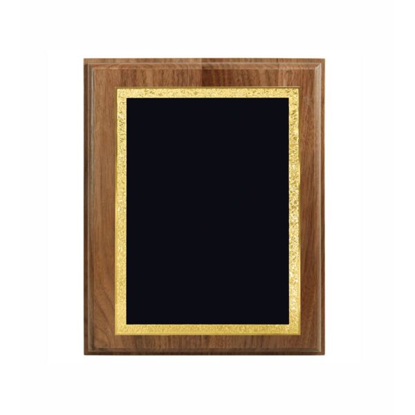 10 1/2" x 13" All American Walnut Step-Edge Plaque with plate Thumbnail