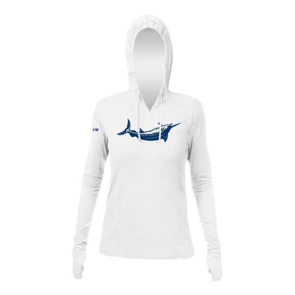 Female Blue Marlin Anetik Pro Tech Hooded Long Sleeve T-Shirt Thumbnail